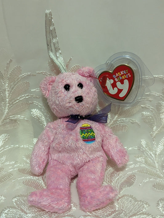 Ty Basket Beanies - Eggs The Pink Bear (5in) - Vintage Beanies Canada