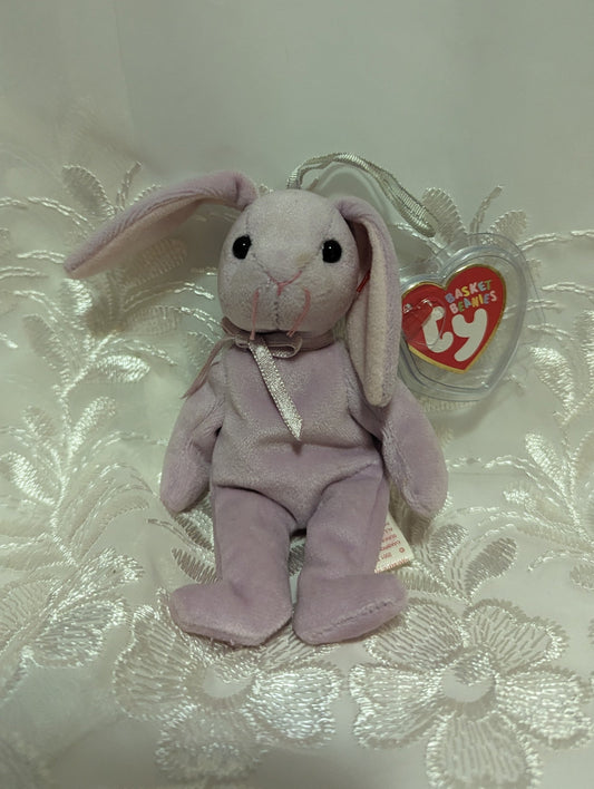 Ty Basket Beanies - Floppity The Purple Bunny (5in) - Vintage Beanies Canada