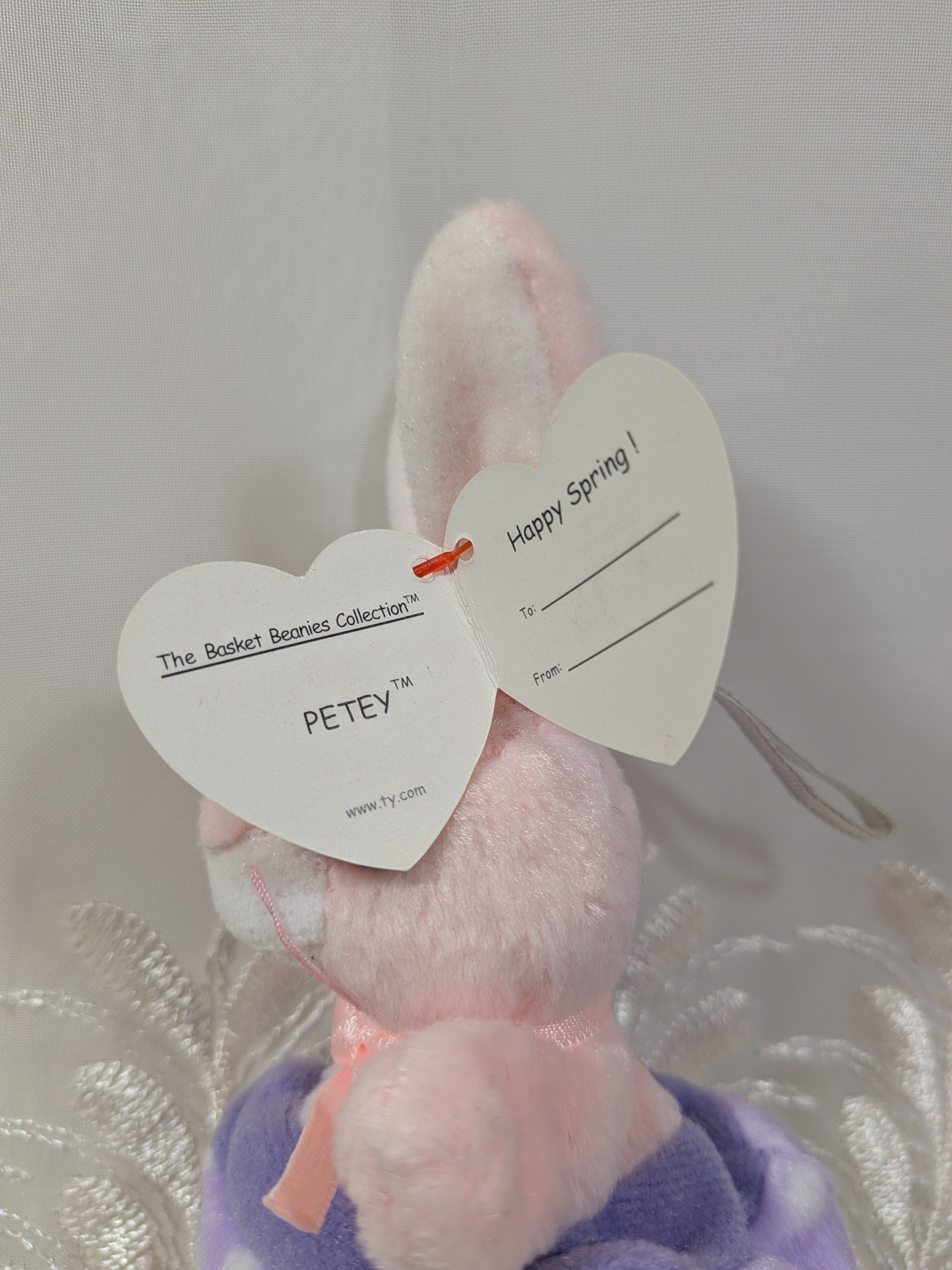 Ty Basket Beanies - Petey the Easter Bunny (5in) - Vintage Beanies Canada