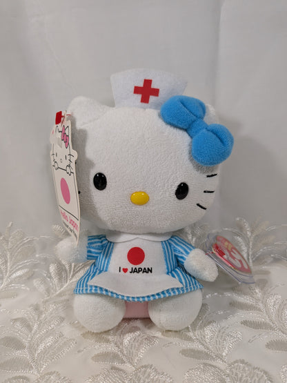Ty Beanie Babies - Hello Kitty I Love Japan Nurse Red Cross Fundraiser (6in) Non-mint Tags - Vintage Beanies Canada
