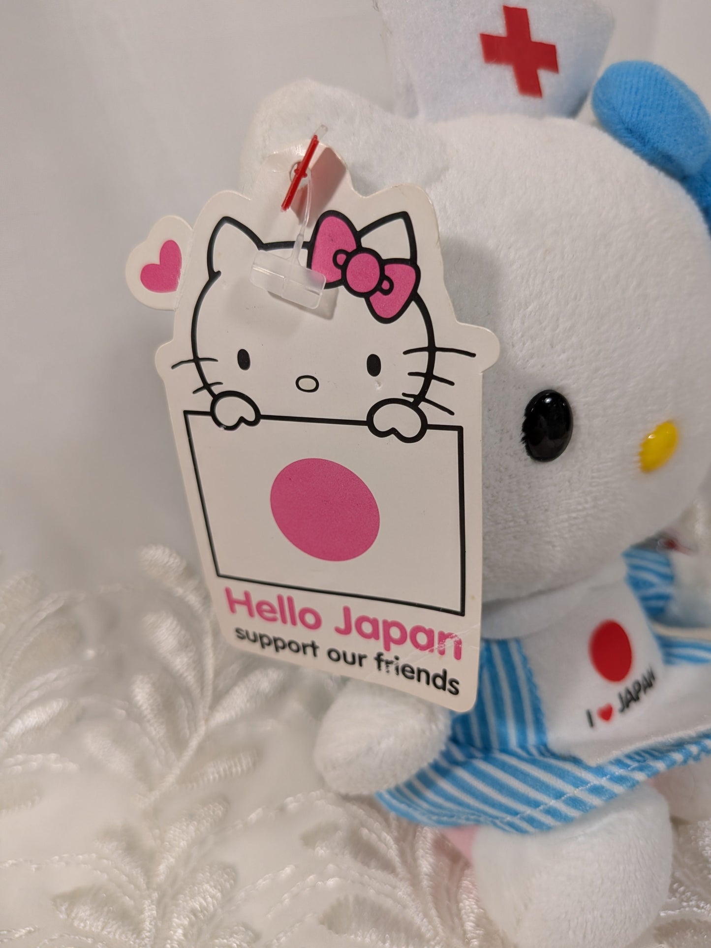 Ty Beanie Babies - Hello Kitty I Love Japan Nurse Red Cross Fundraiser (6in) Non-mint Tags - Vintage Beanies Canada