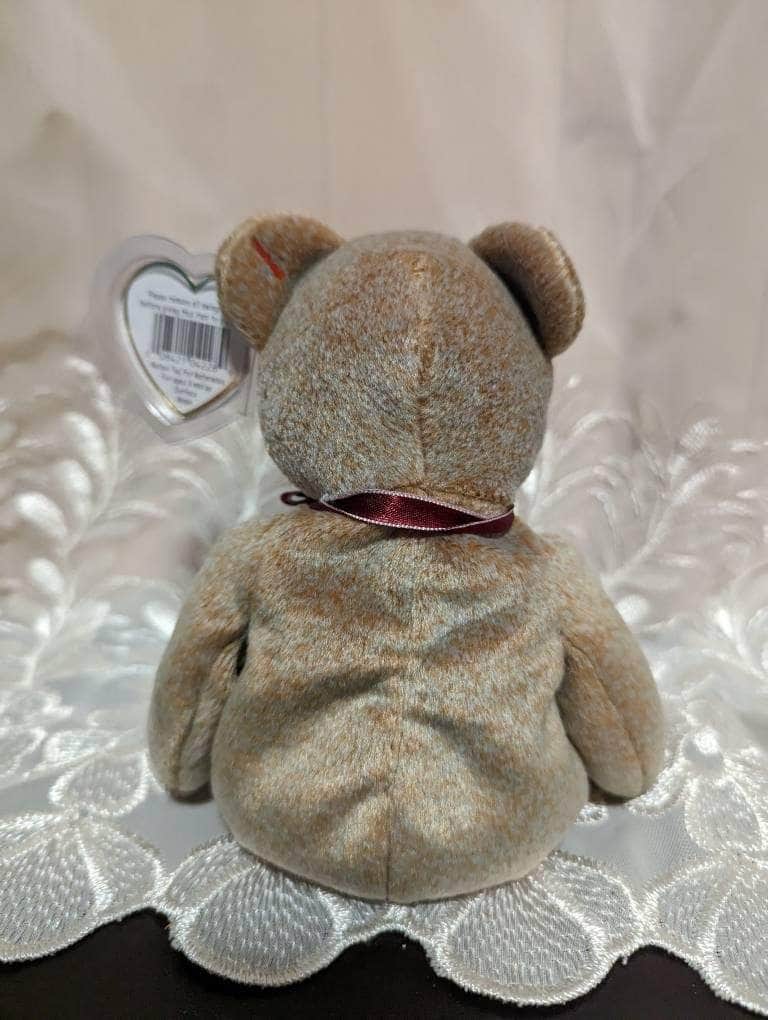 Ty Beanie Baby - 1999 Signature Bear The Tan Bear With Red Ribbon (8.5in) - Vintage Beanies Canada