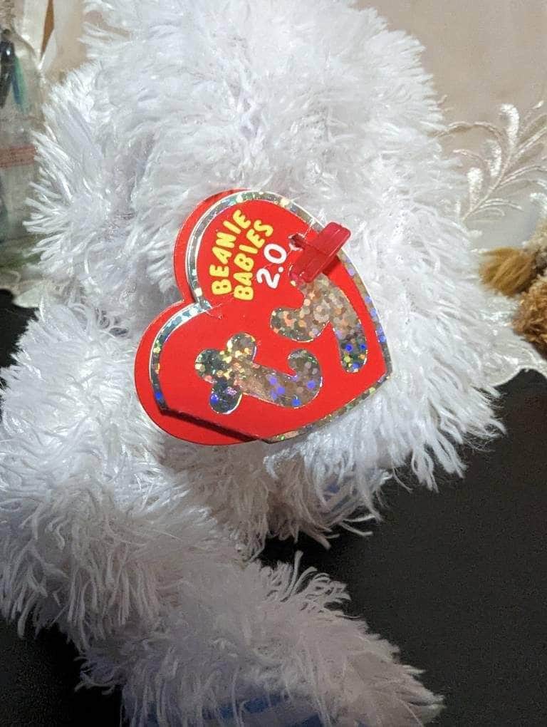 Ty Beanie Baby 2.0 - Hopsy The White And Blue Bunny Rabbit (6in) - Vintage Beanies Canada