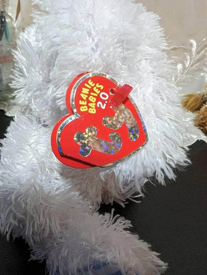Ty Beanie Baby 2.0 - Hopsy The White And Blue Bunny Rabbit (6in) - Vintage Beanies Canada