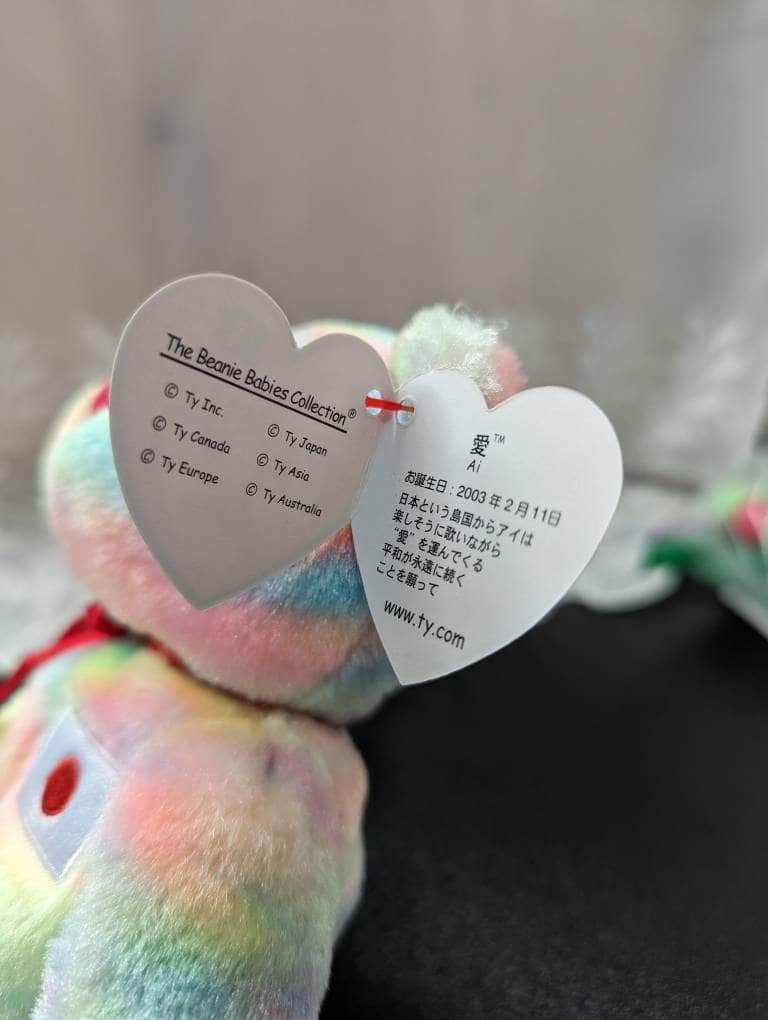 Ty Beanie Baby - Ai The Multi-colored Teddy Bear - Japanese Exclusive Asia-pacific Collection (8in) - Vintage Beanies Canada