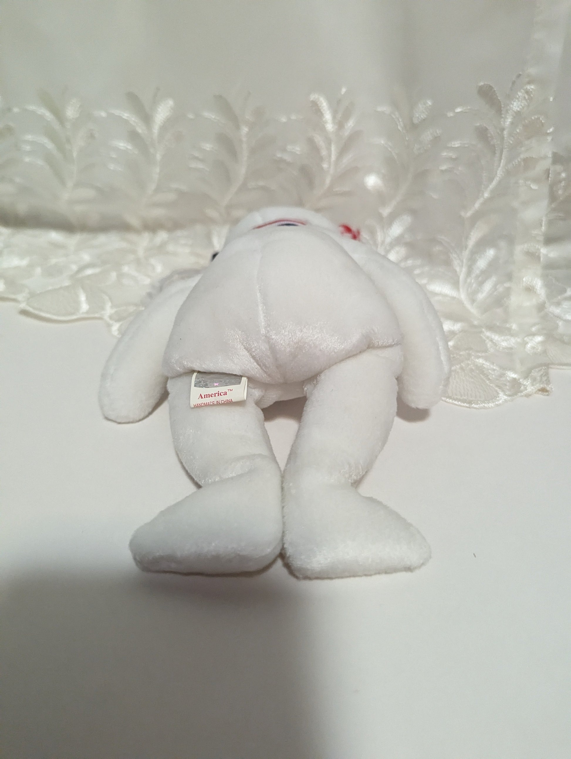 Ty Beanie Baby - America the white Bear (8.5in) Stars on Left - Vintage Beanies Canada
