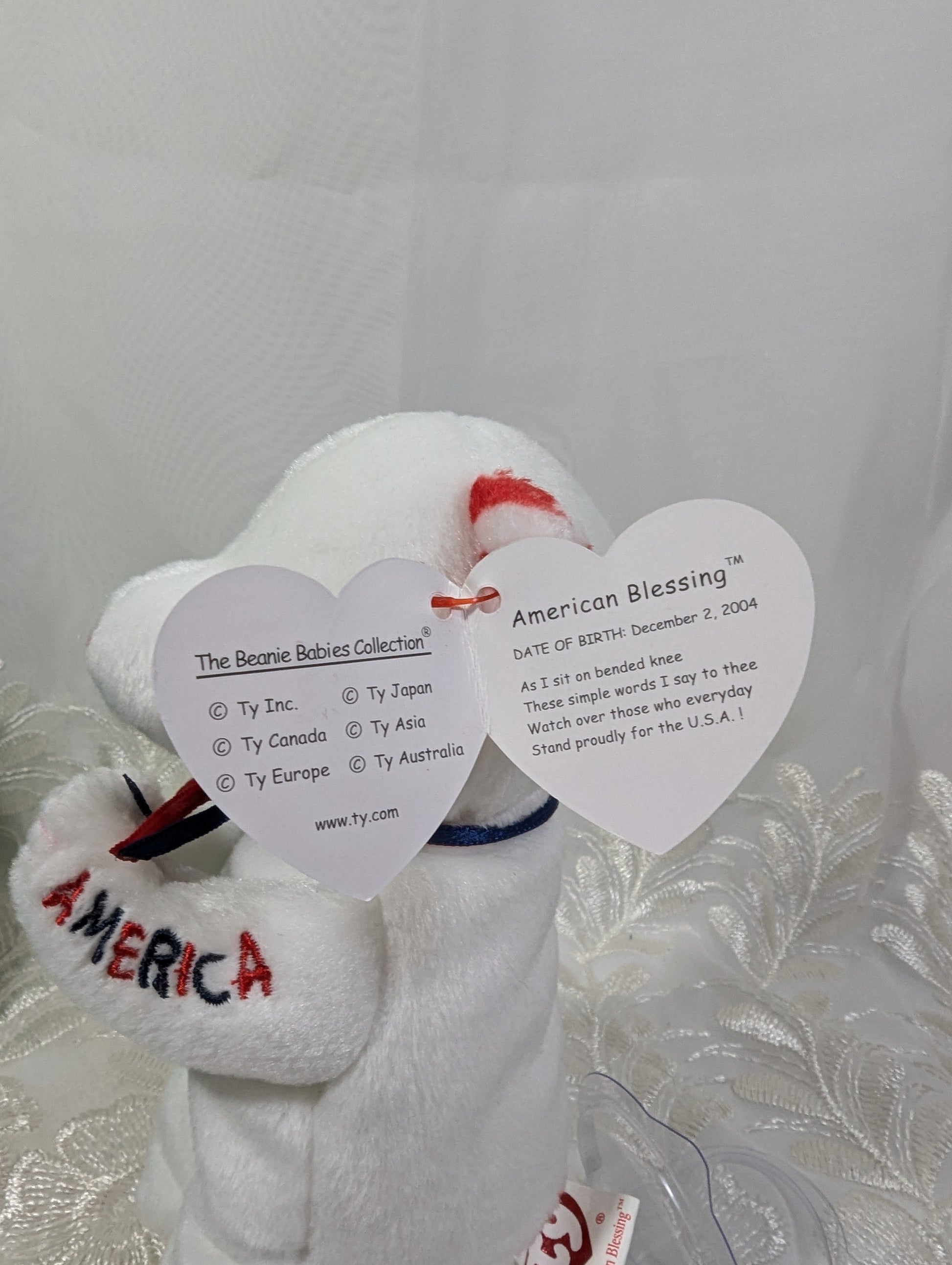 Ty Beanie Baby - American Blessing The Praying Bear (6in) - Vintage Beanies Canada