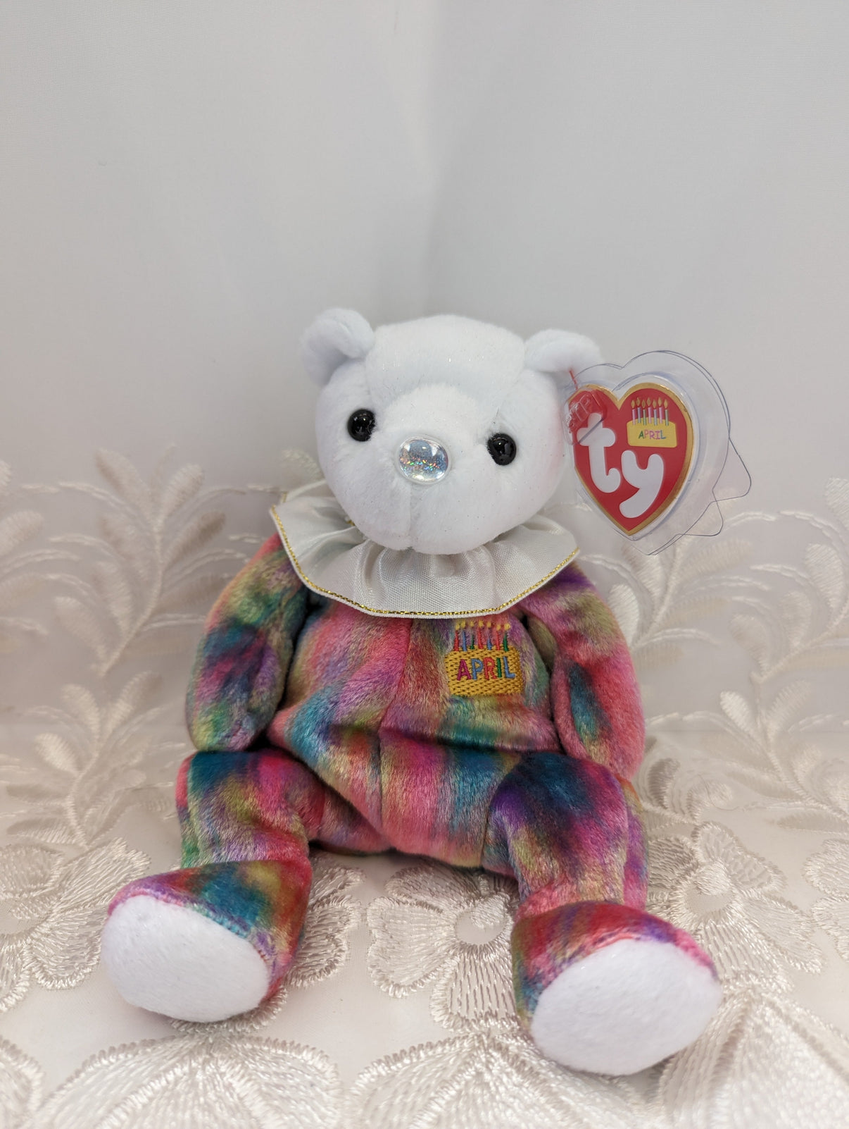 Ty Beanie Baby - April The Birthday Clown Bear (6in) - Vintage Beanies ...