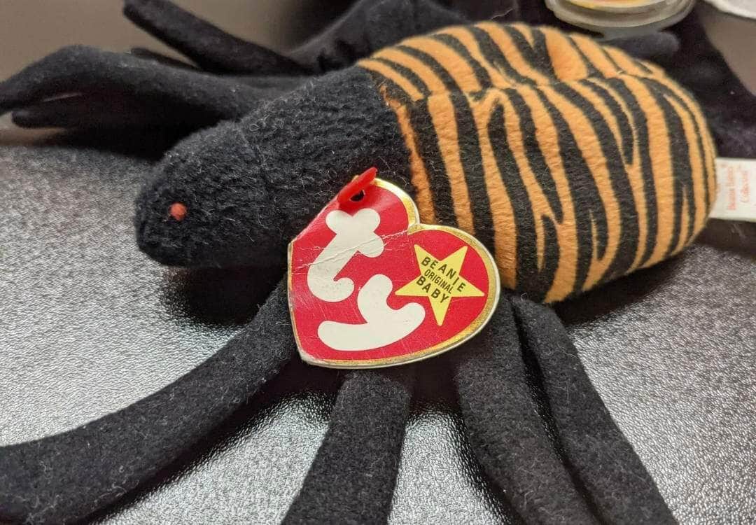 Ty Beanie Baby + Beanie Buddy - Spinner The Spider Lot (Sold As Set) Non-mint tags - Vintage Beanies Canada