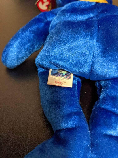 Ty Beanie Baby + Beanie Buddy Unity The Blue Bear lot (Sold As Set) - Vintage Beanies Canada