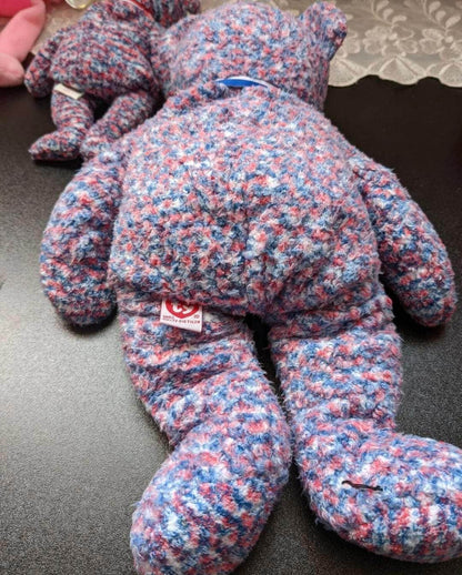 Ty Beanie Baby + Beanie Buddy - USA the Bear Lot Of 2 - Near Mint (Sold As Pair) - Vintage Beanies Canada