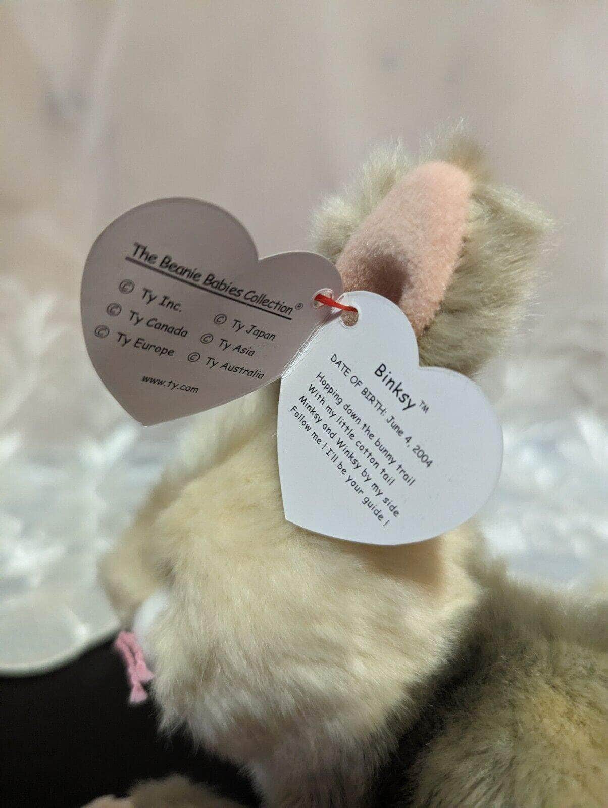 Ty Beanie Baby - Binksy The Bunny Rabbit (7in) Near Mint - Vintage Beanies Canada