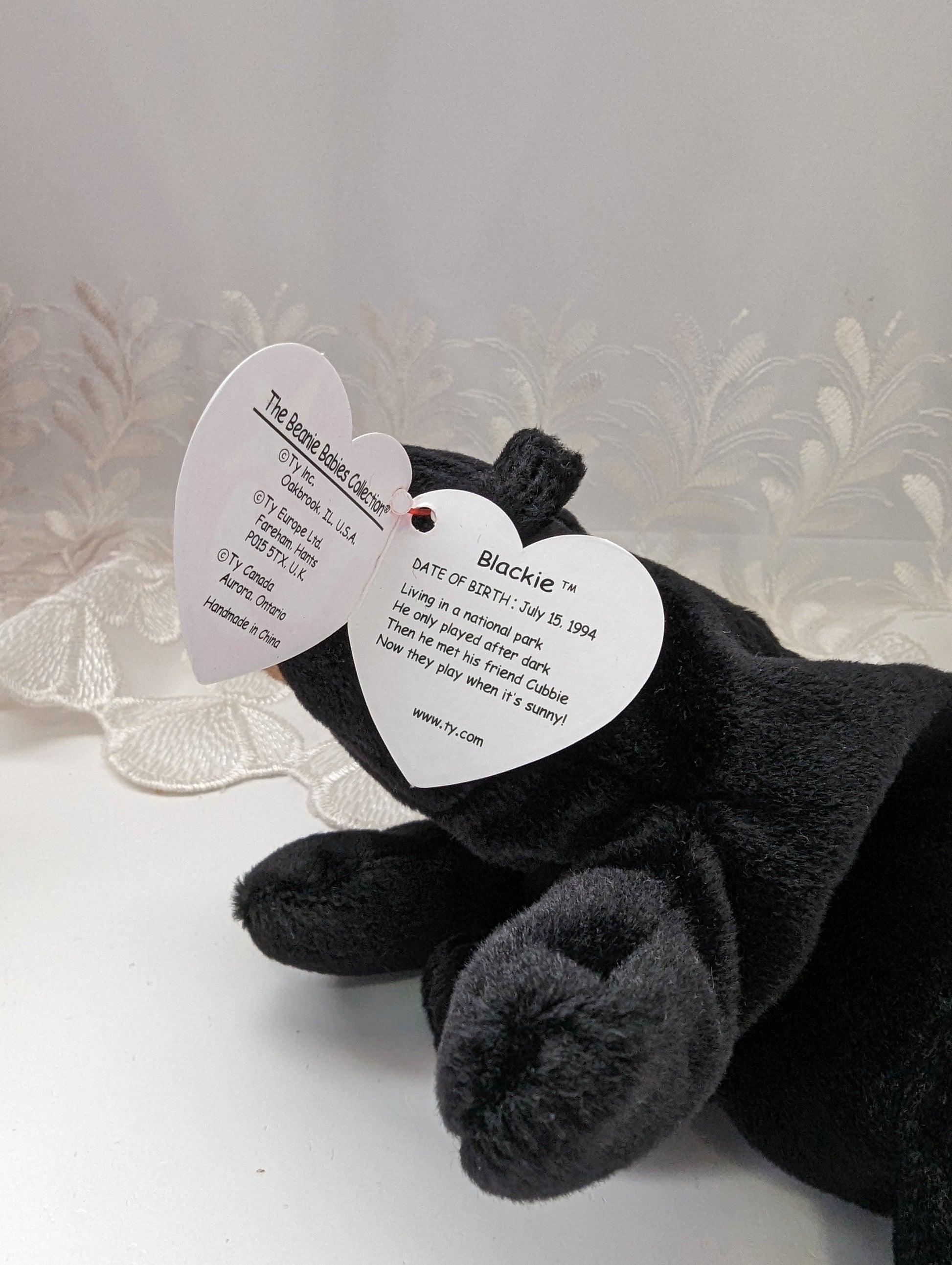 Ty Beanie Baby - Blackie The Black Bear (8in) - Vintage Beanies Canada