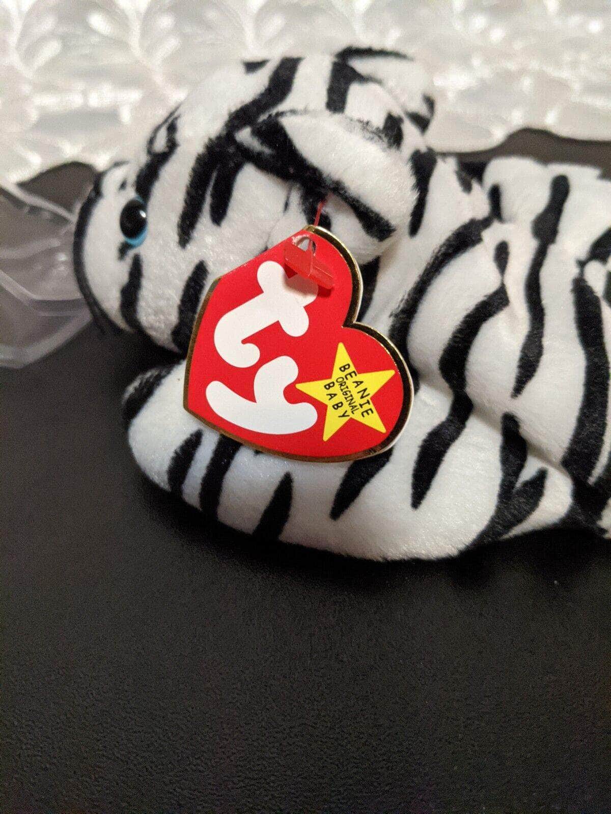 Ty Beanie Baby - Blizzard The White Black Tiger (8.5in) - Vintage Beanies Canada