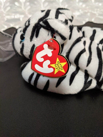 Ty Beanie Baby - Blizzard The White Black Tiger (8.5in) - Vintage Beanies Canada