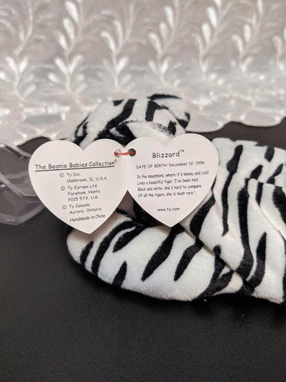Ty Beanie Baby - Blizzard The White Black Tiger (8.5in) - Vintage Beanies Canada