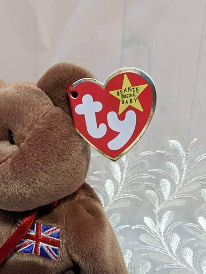 Ty Beanie Baby - Britannia The Brown British Bear (8.5in) - Vintage Beanies Canada