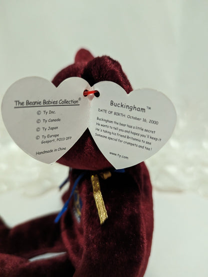 Ty Beanie Baby - Buckingham The Burgundy Bear (8.5in) - Vintage Beanies Canada