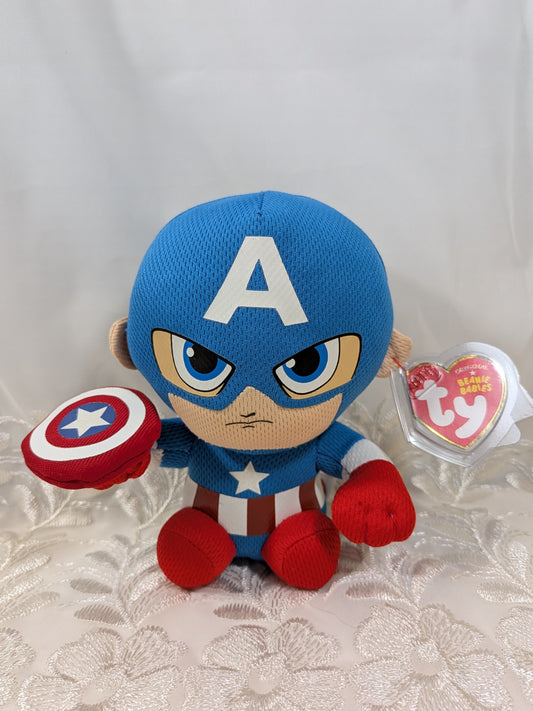 Ty Beanie Baby - Captain America from Marvel (6in) - Vintage Beanies Canada