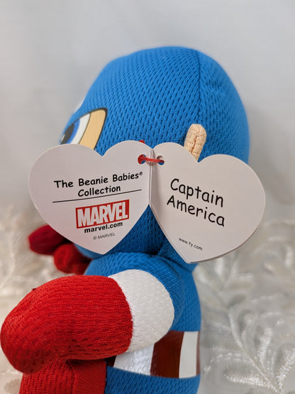 Ty Beanie Baby - Captain America from Marvel (6in) - Vintage Beanies Canada