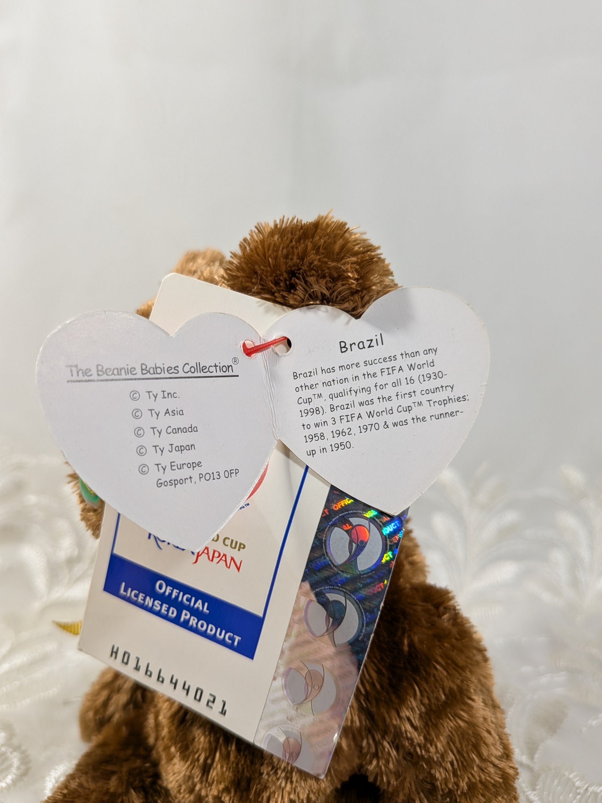 Ty Beanie Baby - Champion The Bear - Brazil Version (8.5 in) - Vintage Beanies Canada