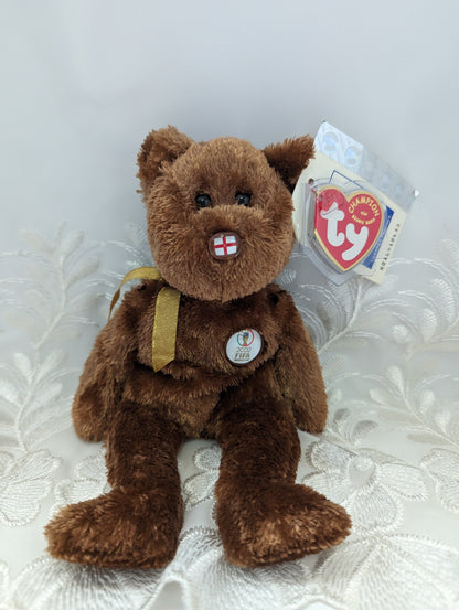 Ty Beanie Baby - Champion The England FIFA Bear (8.5in) - Vintage Beanies Canada