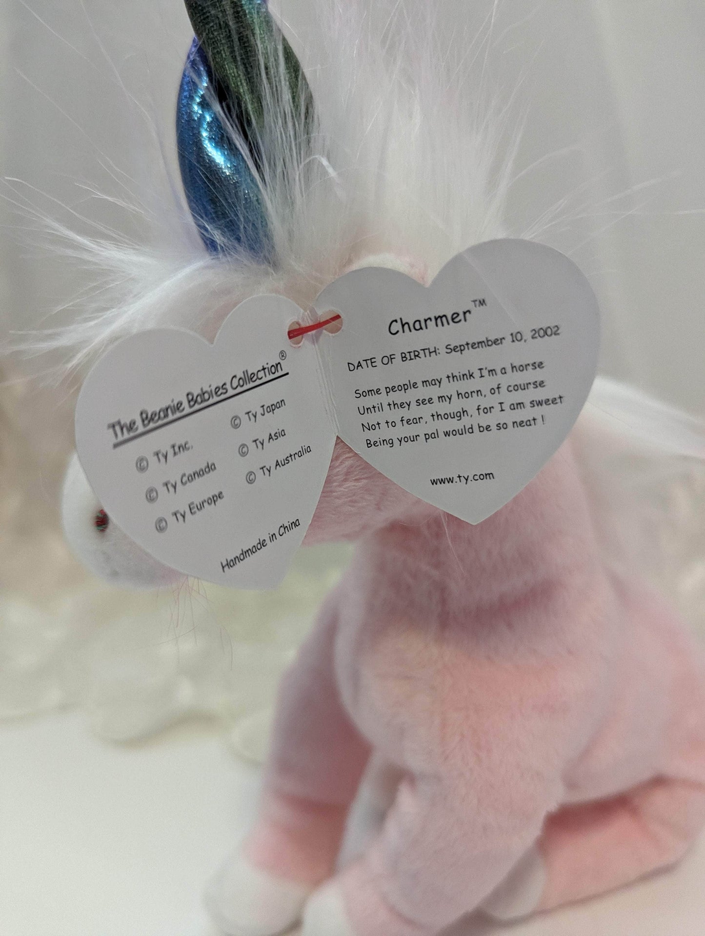 Ty Beanie Baby - Charmer The Pink Unicorn (6in) - Vintage Beanies Canada