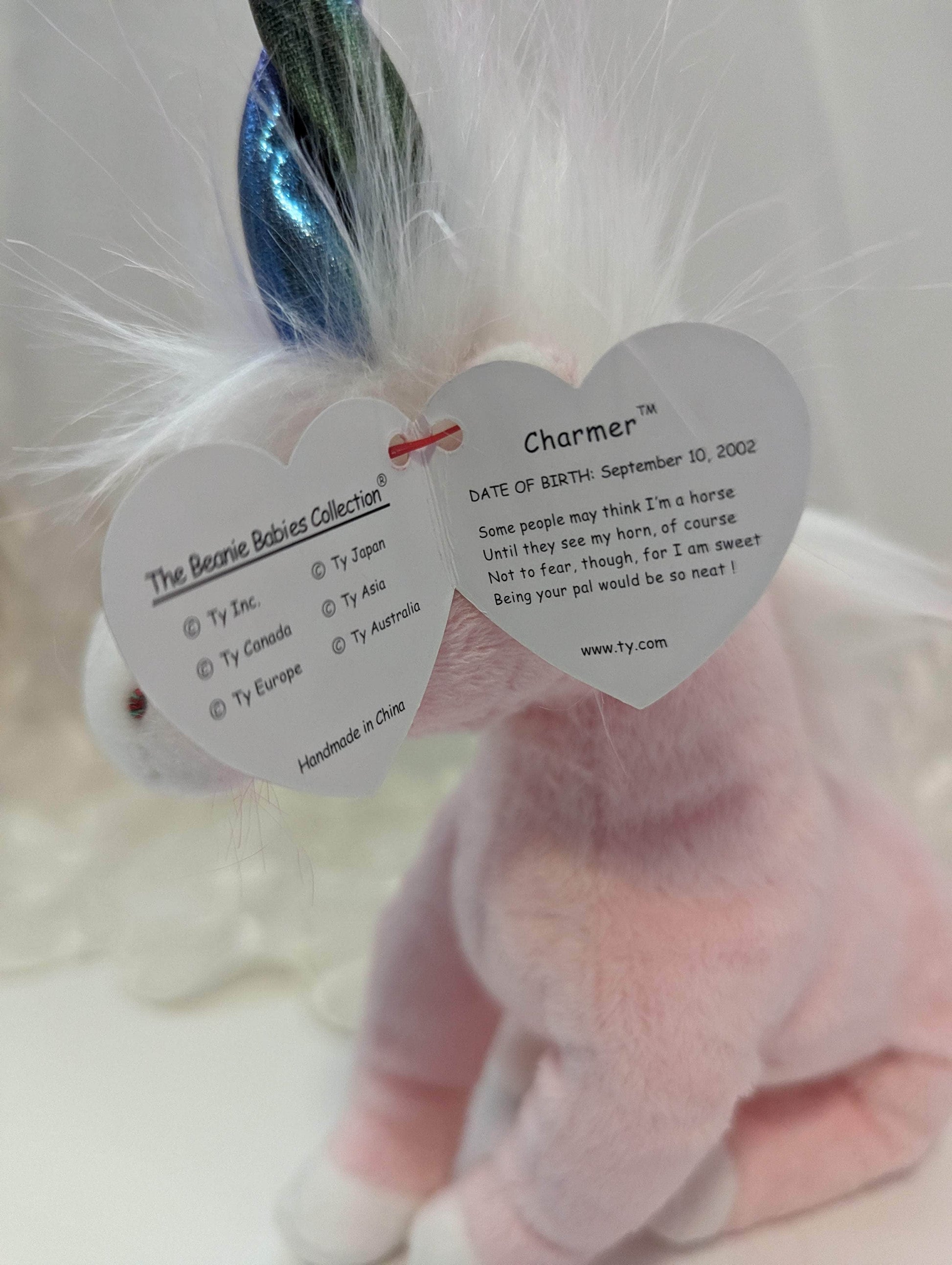 Ty Beanie Baby - Charmer The Pink Unicorn (6in) - Vintage Beanies Canada