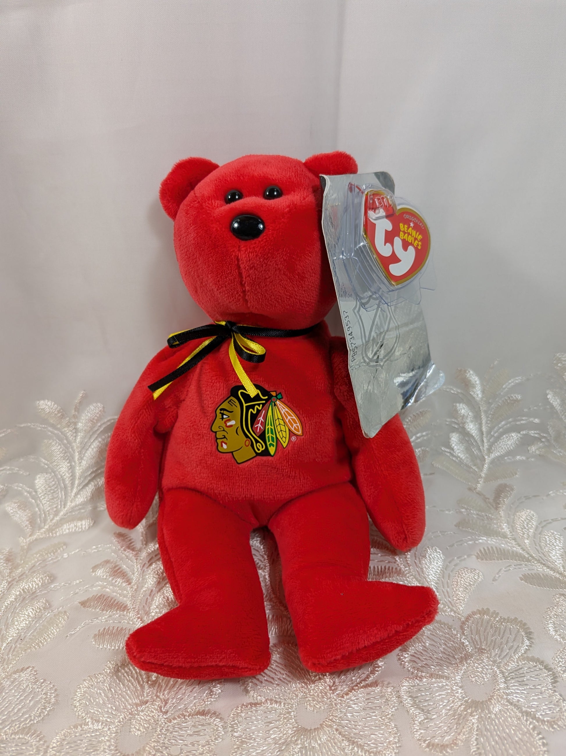 Ty Beanie Baby - Chicago Blackhawks NHL Bear (8.5in) - Vintage Beanies Canada