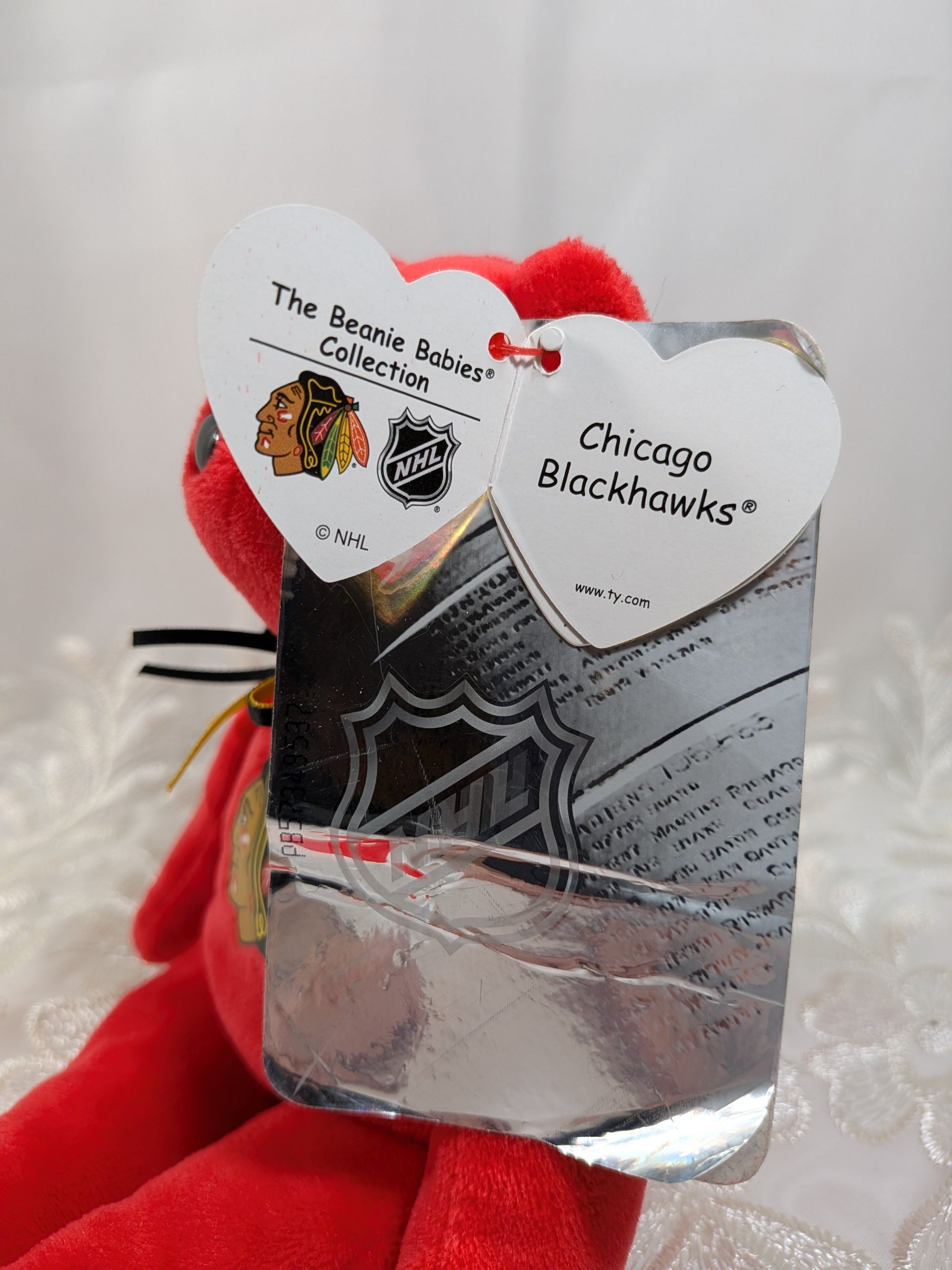 Ty Beanie Baby - Chicago Blackhawks NHL Bear (8.5in) - Vintage Beanies Canada