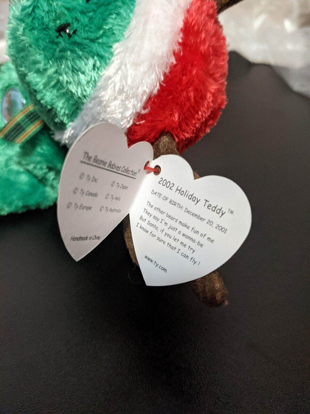 Ty Beanie Baby - Christmas 2002 Holiday Teddy (9in) - Vintage Beanies Canada