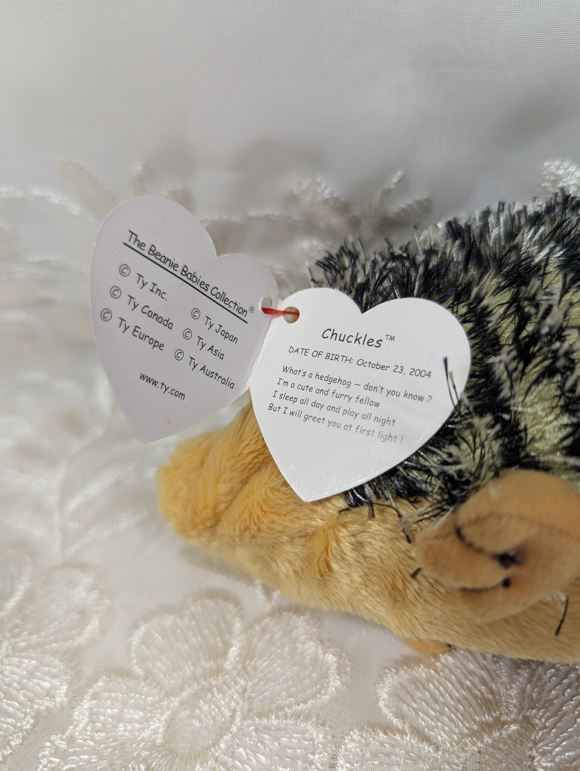 Ty Beanie Baby - Chuckles The Stripey Hedgehog (5in) - Vintage Beanies Canada