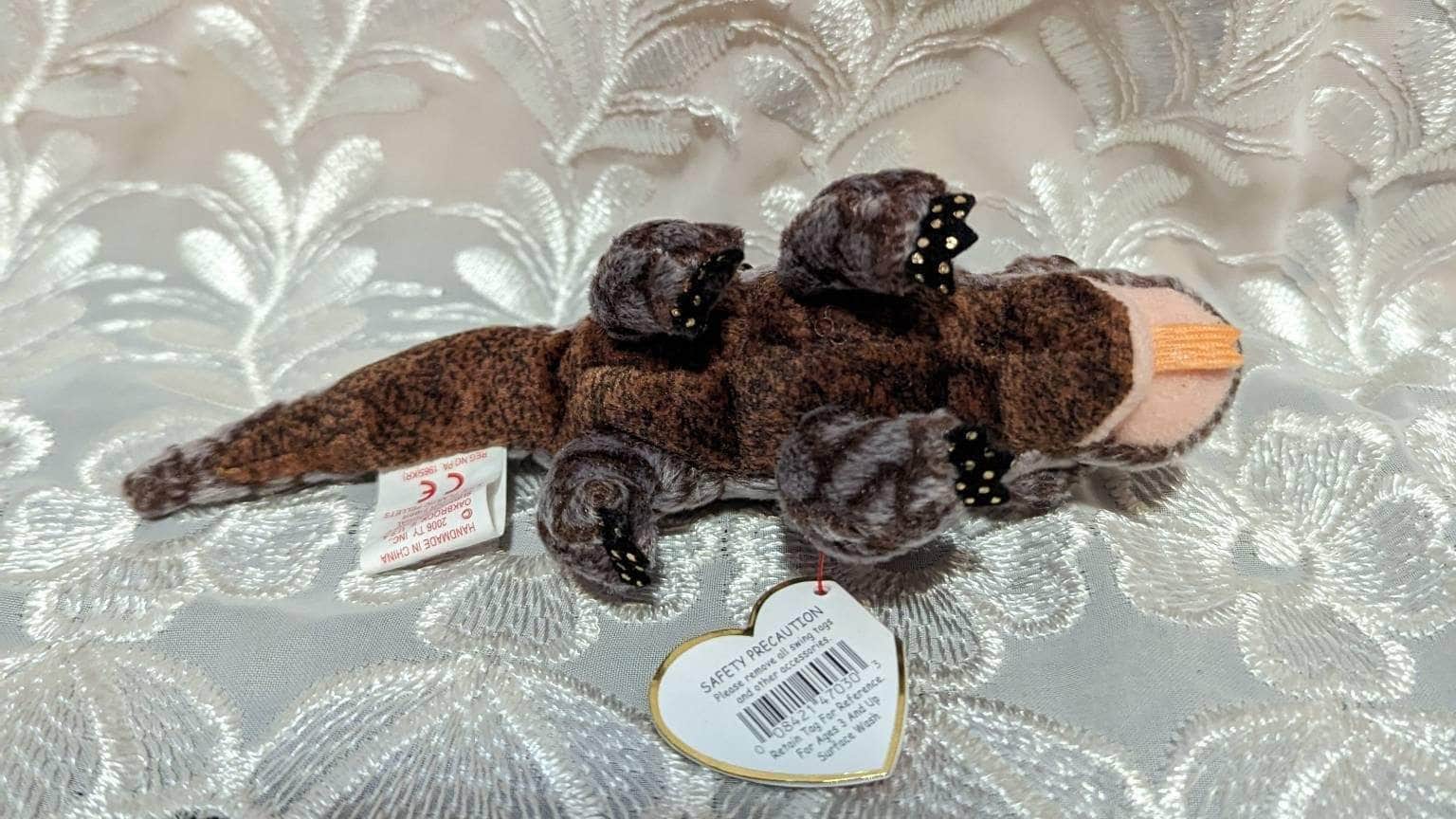 Ty Beanie Baby Clip - Bali The Komodo Dragon - Metal Keychain (4in) - Vintage Beanies Canada