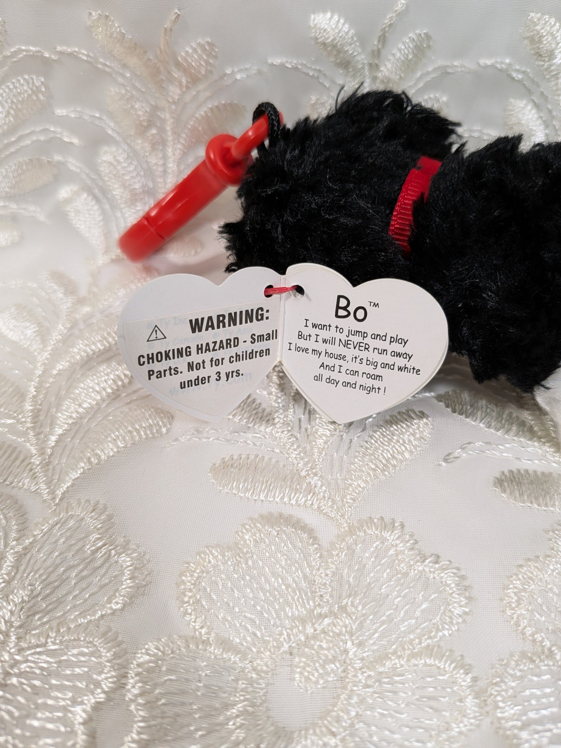 Ty Beanie Baby clip - Bo The Dog (4in) - Vintage Beanies Canada