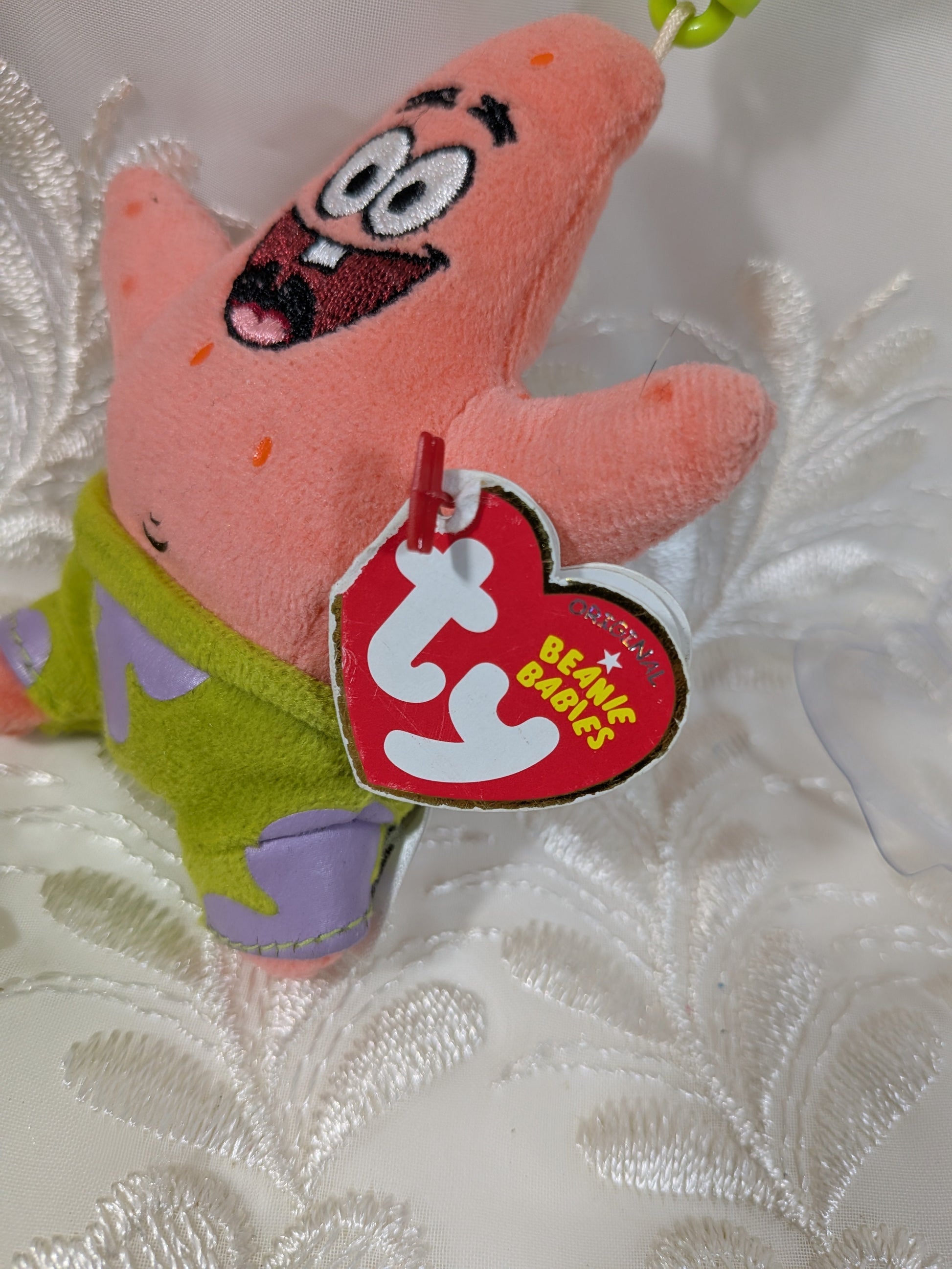 Ty Beanie Baby Clip - Patrick Star the starfish from SpongeBob (4in) Non - mint Hang Tag - Vintage Beanies Canada