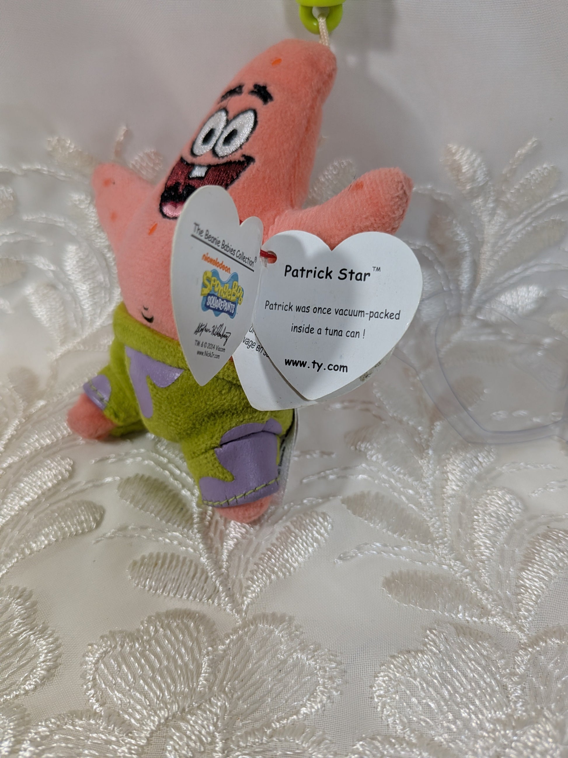 Ty Beanie Baby Clip - Patrick Star the starfish from SpongeBob (4in) Non - mint Hang Tag - Vintage Beanies Canada