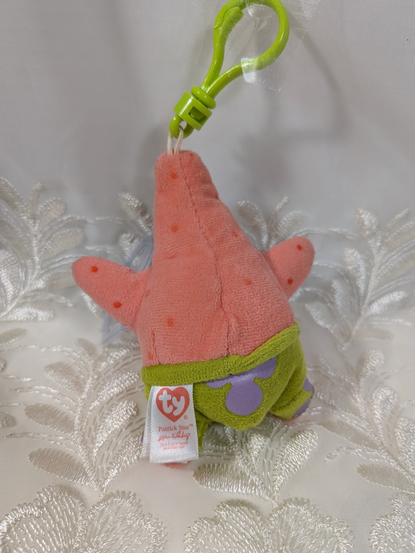 Ty Beanie Baby Clip - Patrick Star the starfish from SpongeBob (4in) Non - mint Hang Tag - Vintage Beanies Canada
