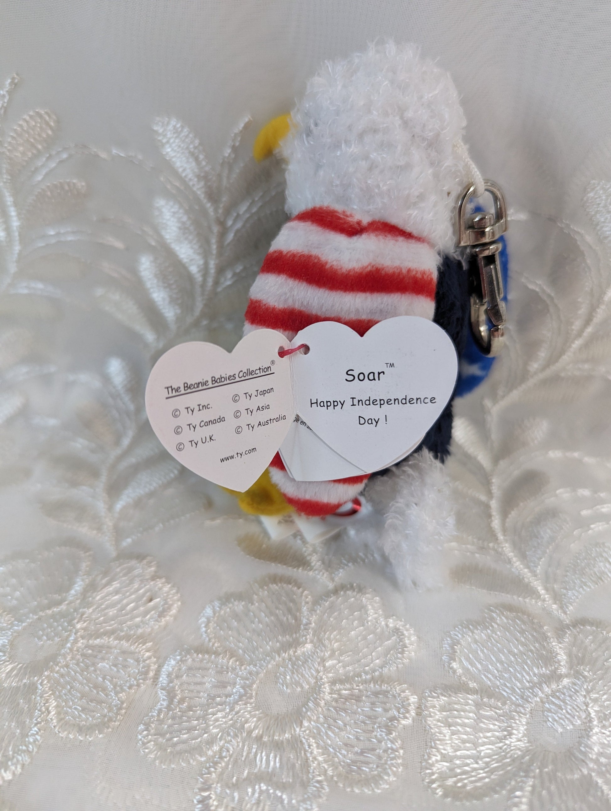 Ty Beanie Baby Clip - Soar The Eagle (4in) - Vintage Beanies Canada