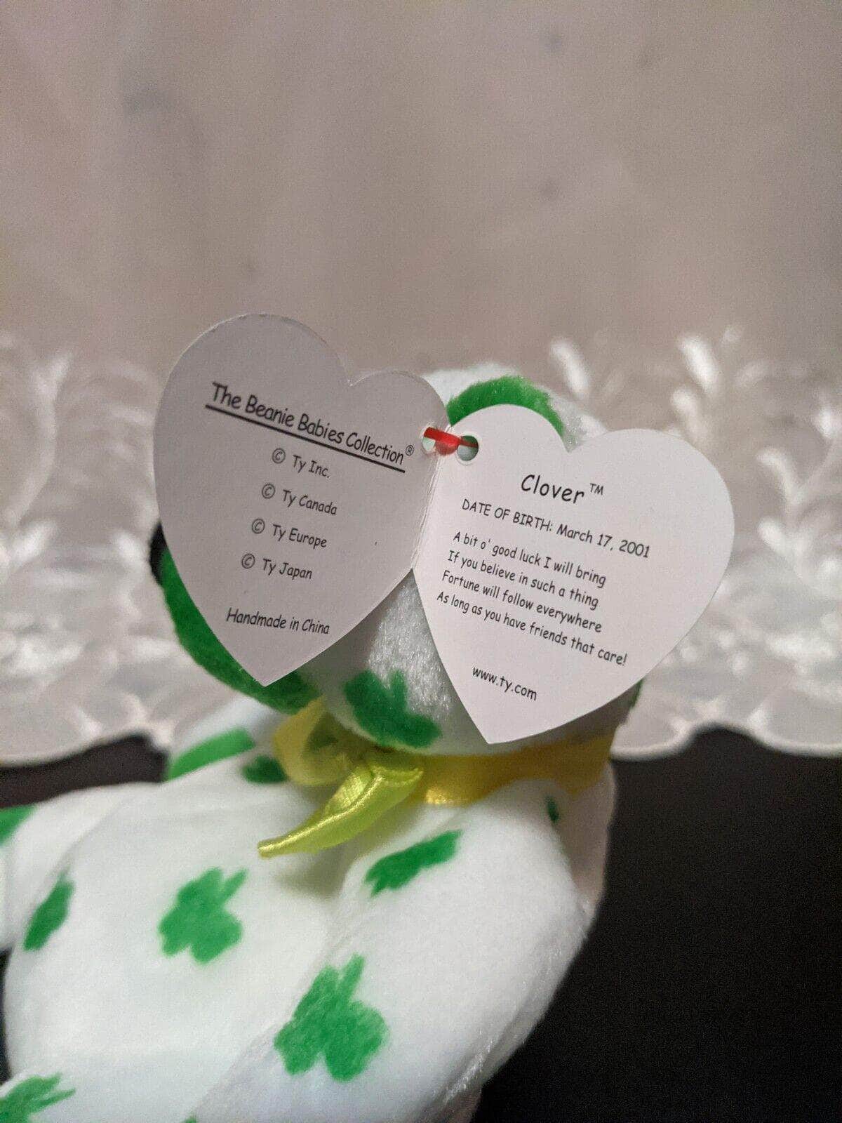 TY Beanie Baby - Clover The St. Patrick's Day Bear (6in) - Vintage Beanies Canada
