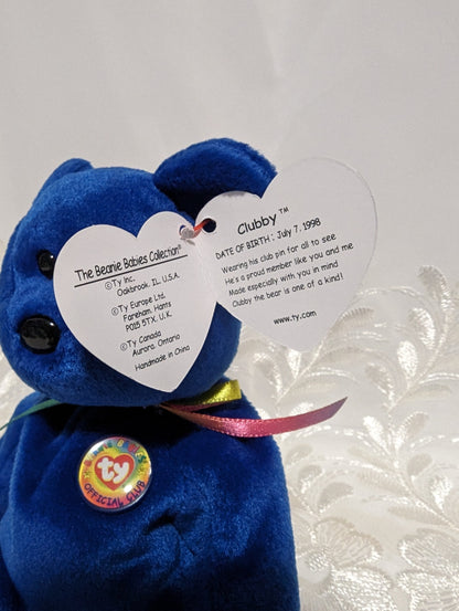 Ty Beanie Baby - Clubby The Dark Blue Bear (8.5in) - Vintage Beanies Canada