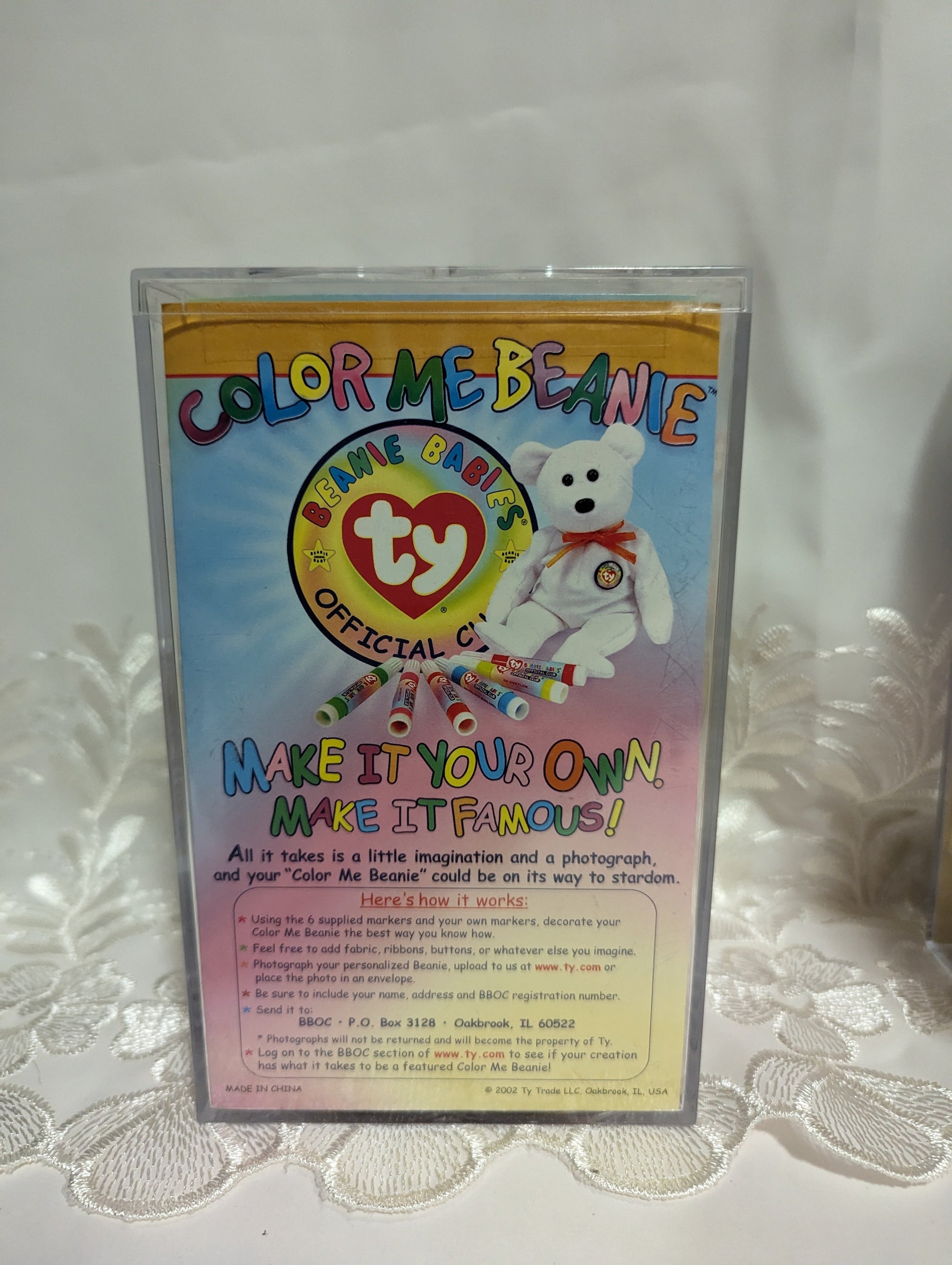 Ty Beanie Baby - Color Me Beanie The Bear (Green Ribbon) Sealed - Vintage Beanies Canada