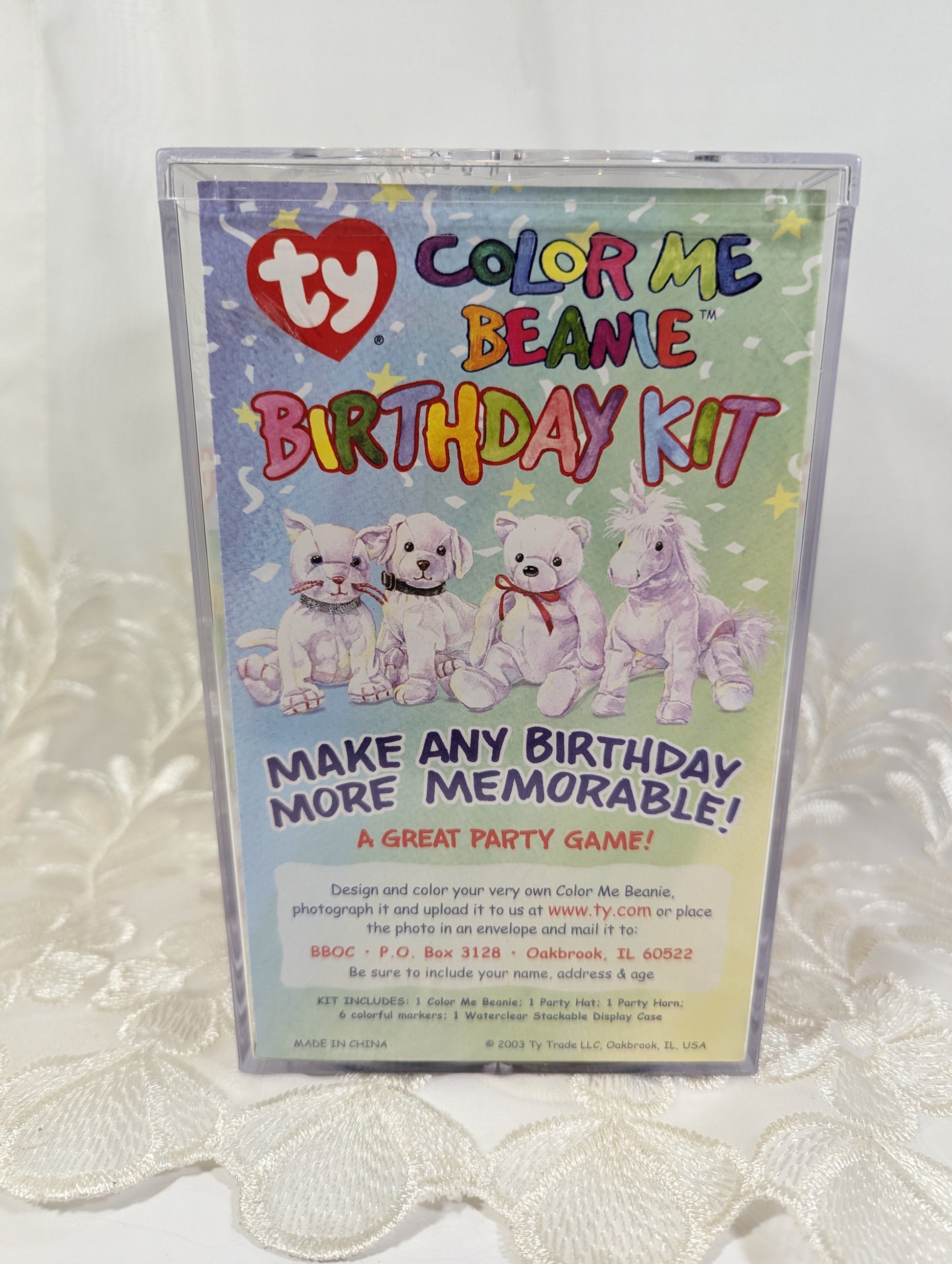 Ty Beanie Baby - Color Me Beanie The Cat (Birthday Kit) Sealed - Vintage Beanies Canada