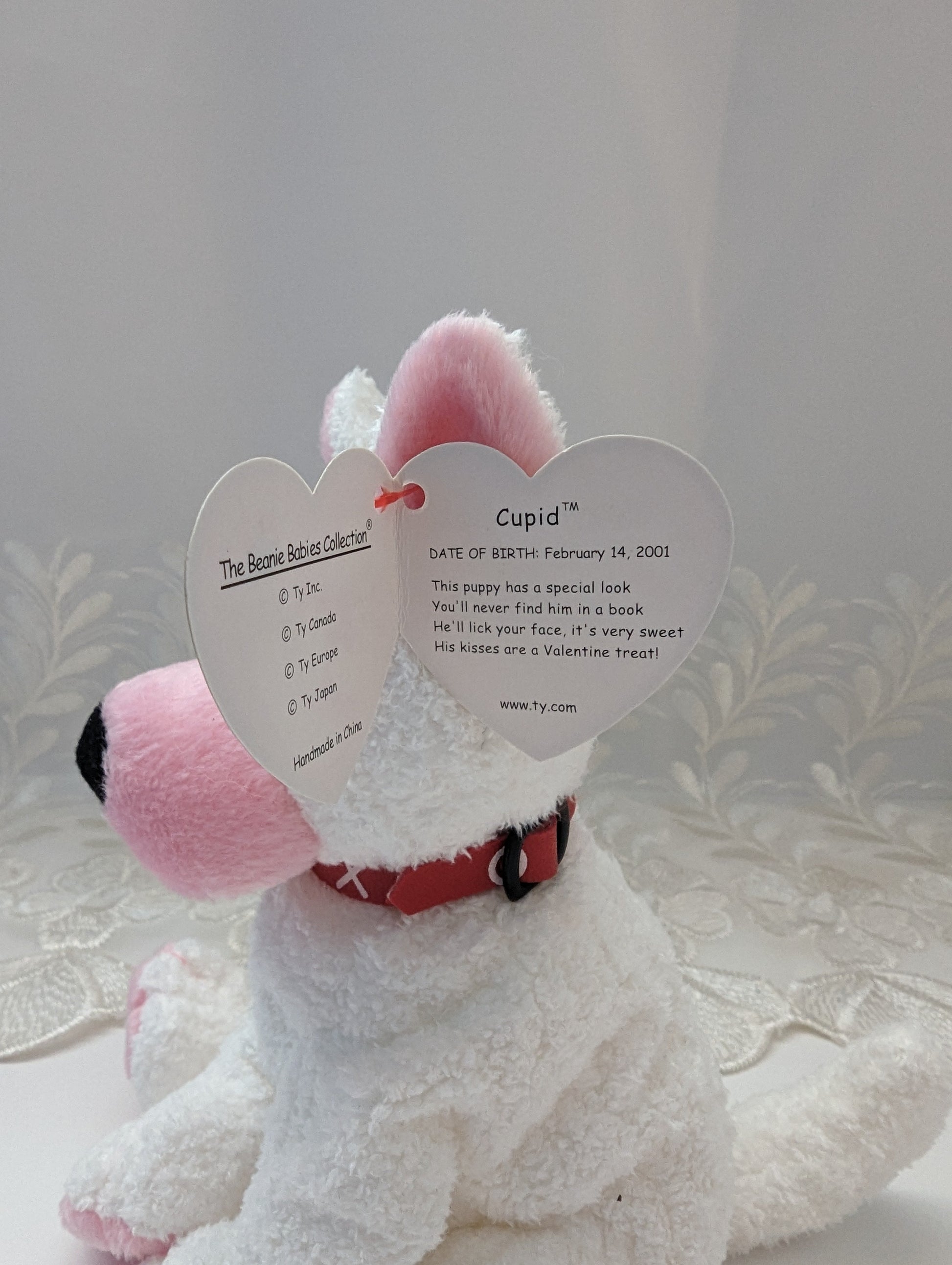 Ty Beanie Baby - Cupid The Dog (6in) Heart On Left Eye - Vintage Beanies Canada