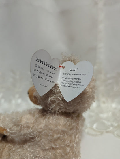 Ty Beanie Baby - Curls The Bear (6in) Faded Hang Tag - Vintage Beanies Canada