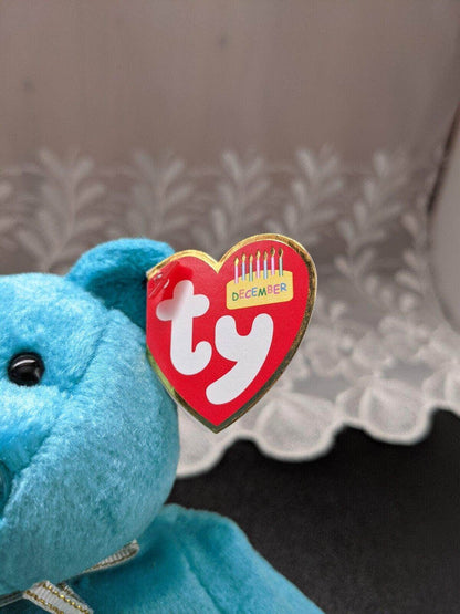 Ty Beanie Baby - December Birthday Bear With Hat (9in) - Vintage Beanies Canada