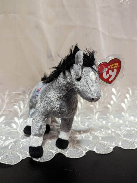Ty Beanie Baby - Derby 133 The Gray Race Horse From The Kentucky Derby - Near Mint (7in) - Vintage Beanies Canada