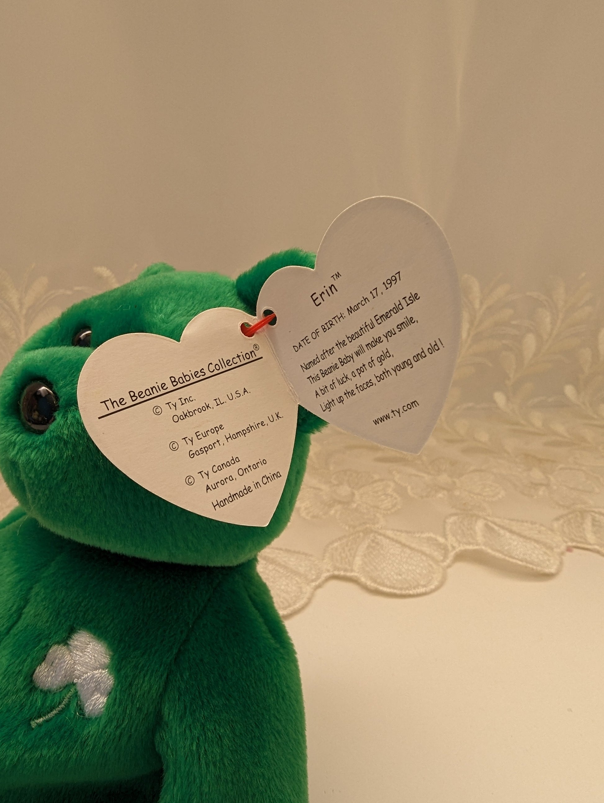 Ty Beanie Baby - Erin The St Patrick's Day Bear (8.5in) - Vintage Beanies Canada