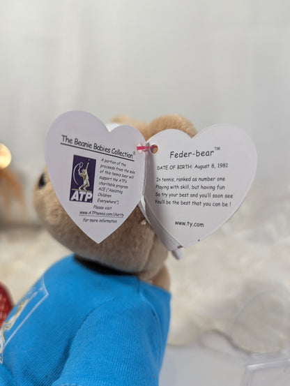 Ty Beanie Baby - Feder - bear The Roger Federer Tennis Bear (8.5in) - Vintage Beanies Canada