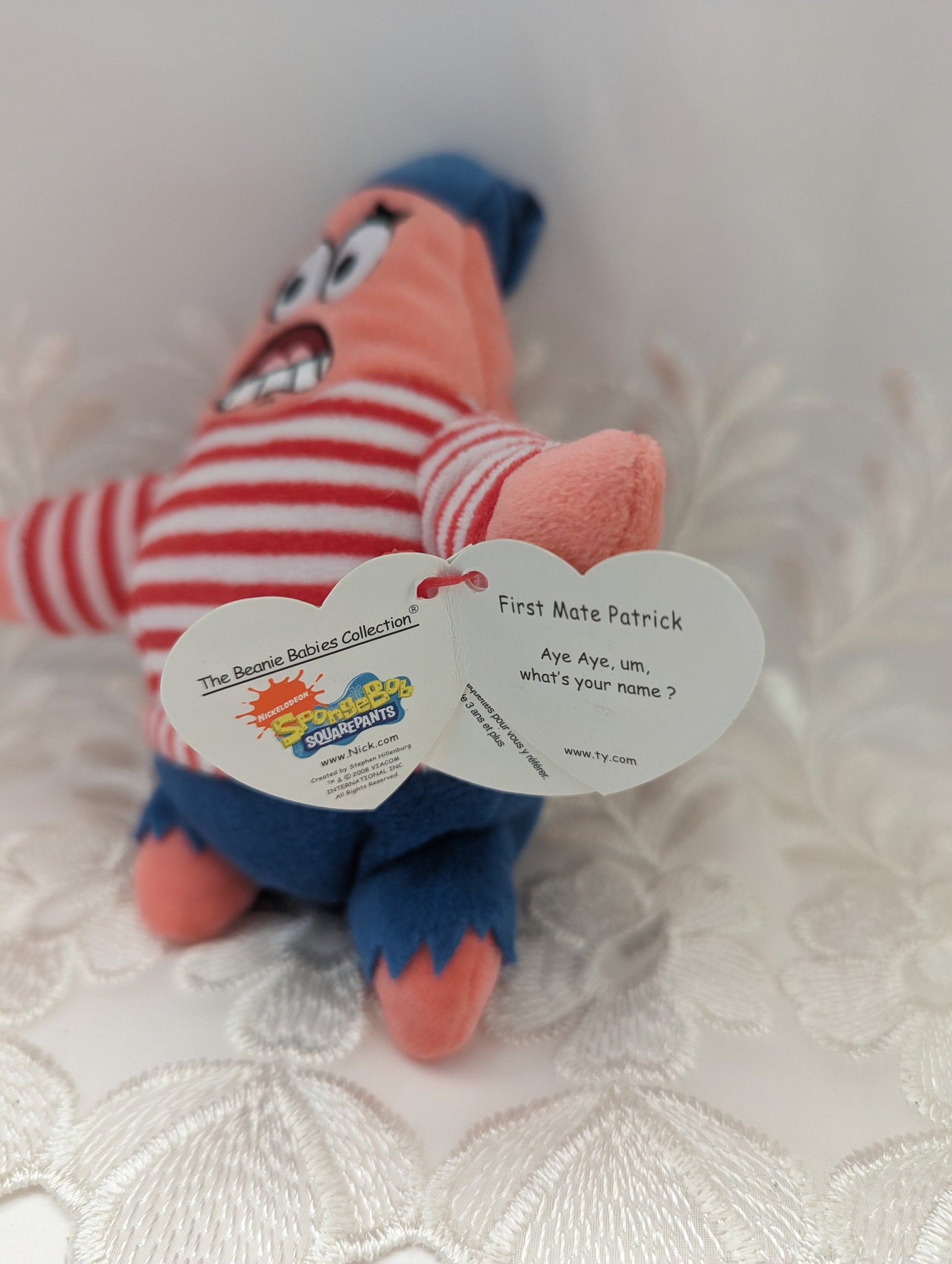 Ty Beanie Baby - First Mate Patrick The Pirate Starfish From Spongebob (7in) Near Mint - Vintage Beanies Canada