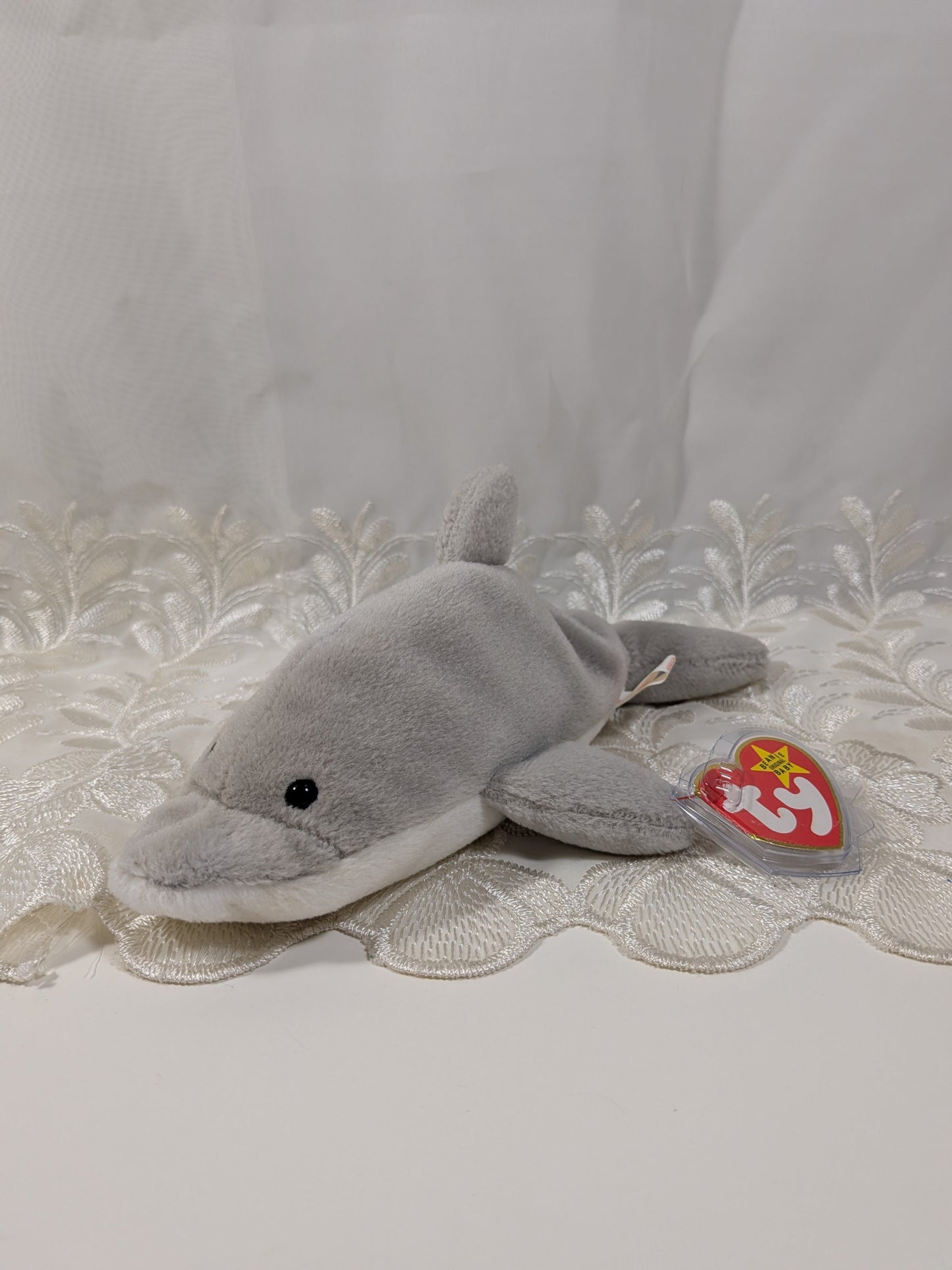 Ty Beanie Baby - Flash The Dolphin (7in) Non - mint Hang Tag - Vintage Beanies Canada